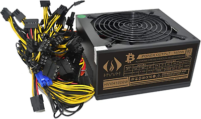 #ad 204 Pin Silent Noise Reduction Miner Pc GPU ATX 1600W Power Supply 87 plus Gold $180.36