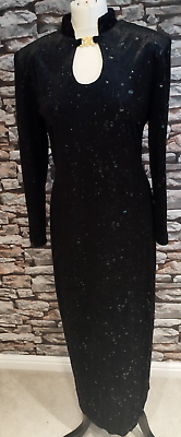 #ad Joseph Ribkoff Stunning Maxi Ladies Evening Party Dress Black Size UK 12 GBP 24.00