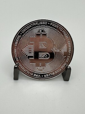 #ad Bitcoin 1 oz .999 Fine Silver Round Crypto Commemorative Collectible Coin $37.95