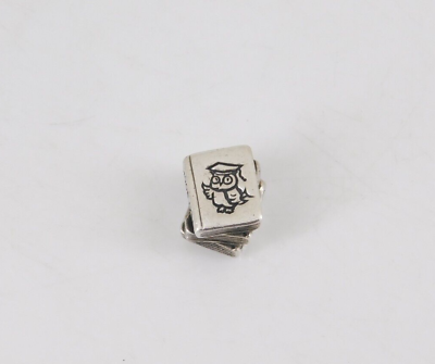 #ad Pandora ALE 925 Sterling Silver Owl Study Book Charm $16.99