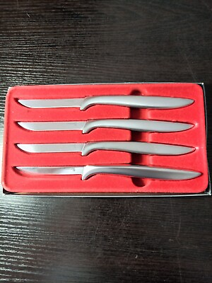 #ad Vintage Set of 4 Gerber Miming Legendary Blades Steel Steak Knives Marvel Style $21.99
