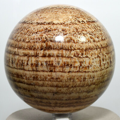 #ad 3.4quot; Banded Aragonite Sphere Brown Natural Quartz Crystal Polished Ball Peru $39.96
