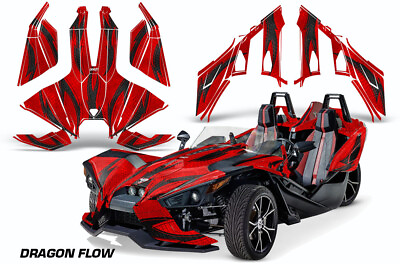 #ad Roadster Graphics Kit Decal For Polaris Slingshot SL 2015 2023 Dragon Flow Red $599.99