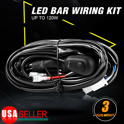 #ad 8ft LED Light Bar Wiring Harness Kit 12V 40A Fuse Relay ON OFF Switch 1 Lead US $8.88