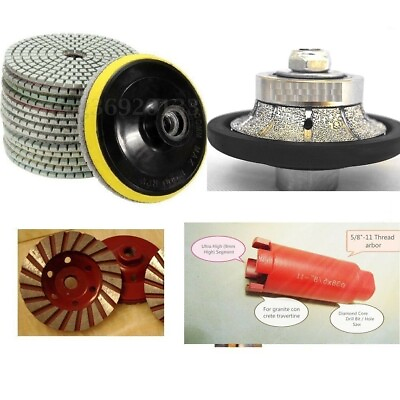 #ad wet polisher grinder 3 16quot; Bullnose 25 stone concrete buffer grinding wheel B5 $149.99
