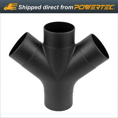 #ad POWERTEC 3 Way Dust Collection Fitting Y Shaped for 4 inch Hose amp; Cuff 70275 $24.99