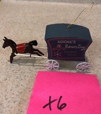 #ad RARE ENESCO Horse amp; Carriage Hanging Christmas Ornament 5” Long X6 $3.49