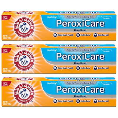 #ad 3 Pack New Arm amp; Hammer Peroxicare Deep Clean Toothpaste 6 oz Packaging May Vary $26.49