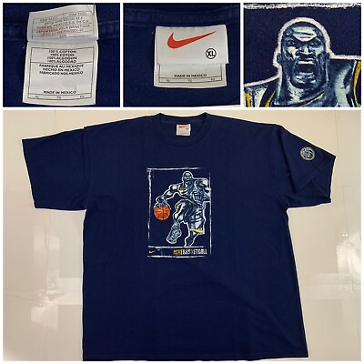 #ad Vtg Nike 90s Men#x27;s Size XL Double Sided Basketball Player T Shirt Blue VGC $55.00