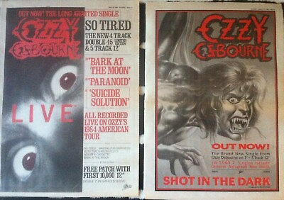 #ad OZZY OSBOURNE ADVERT SMALL POSTER so tired shot in the dark ultimate sin GBP 2.50