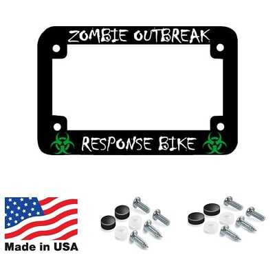 #ad MOTORCYCLE ZOMBIE OUTBREAK RESPONSE BIKE Motorcycle License Plate Frame $8.95