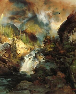 #ad 1867 Children of the Mountain by Thomas Moran art painting print $14.99