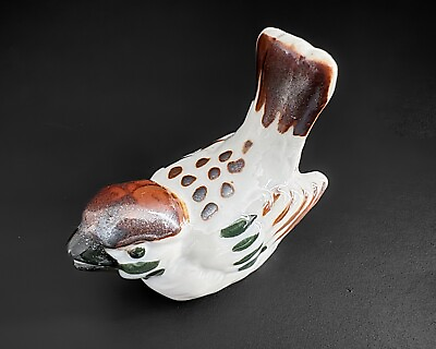 #ad Otagiri Minature Small Vtg Gray Red Brown Bird Porcelain Ceramic Figurine $10.00