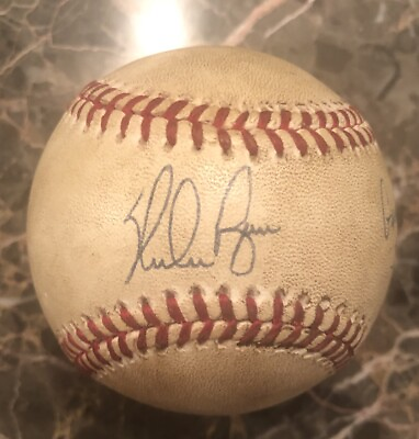 #ad Nolan Ryan Game Used amp; Signed Baseball From His 300th Win Game Texas Rangers $1399.00