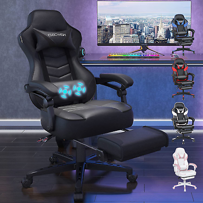 #ad Massage Gaming Chair Ergonomic Office Chair w Lumbar Support Footrest Headrest $159.99
