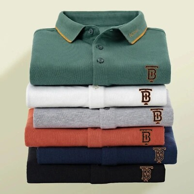 #ad Men#x27;s Casual Fashion Polo Shirt Breathable and Comfortable Embroidered Top $19.44