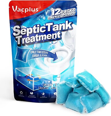 #ad #ad Septic Tank Treatment 12 Pcs for 1 Year Supply Dissolvable Septic Tank Treatmen $12.95