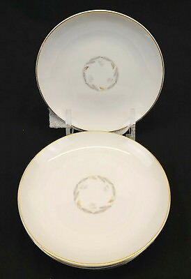 #ad Kaysons Fine China Golden Fantasy Set of 4 Bread Plates White with Gold Trim Vtg $14.95