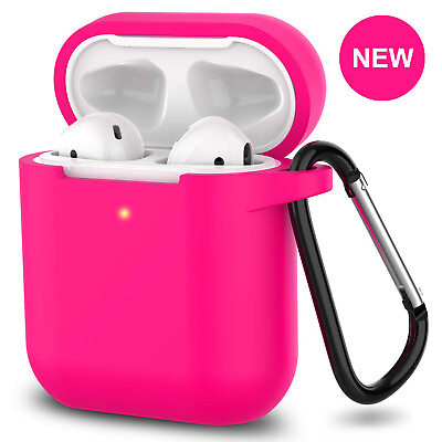 #ad #ad For Apple AirPods Case 1 2 Silicone Protector Shockproof Full Cover Keychain $2.95