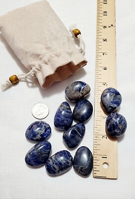 #ad Sodalite Worry Stone Blue Sodalite Pocket Thumb Stone Polished Gemstone $30.00
