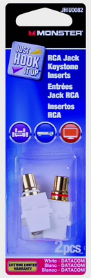 #ad Monster JHIU0082 Just Hook It Up RCA JACK KEYSTONE INSERTS Snap It Inserts 2 pc $16.96