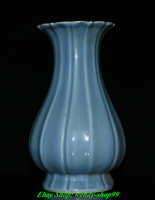 #ad 12quot; DaQing Kangxi Marked Old China Dynasty Blue Glaze Porcelain Zun Vase Bottle $399.00