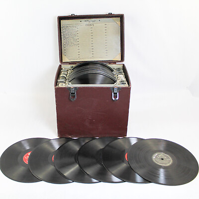 #ad Lot of 30 Vintage Orchestra Style Shellac Records 78 RPM Storage Case Sold As Is $169.10