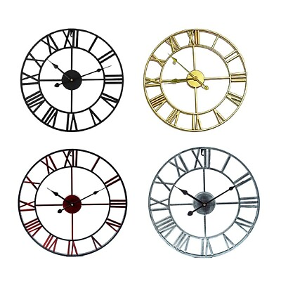 #ad Retro Charm Large European Industrial Wall Clock 40cm with Roman Numerals $58.75