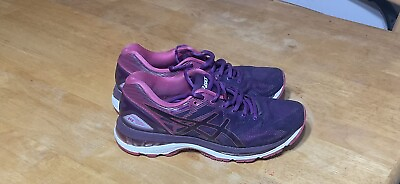 #ad Asics Womens Gel Nimbus 19 Running Shoes Purple Black T750N Lace Up Low Top 8.5M $30.99