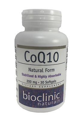 #ad Bioclinic Naturals Natural Form CoQ10 Softgels 200mg 30 Count Exp Oct 2025 $29.99