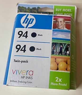 #ad HP 94 Twin Pack Black 2 pack Printer Ink Cartridges Exp $9.99