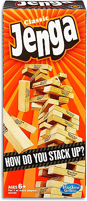 #ad Jenga Classic Game with Genuine Hardwood Blocks Stacking Tower Game for 1 or Mo $11.35