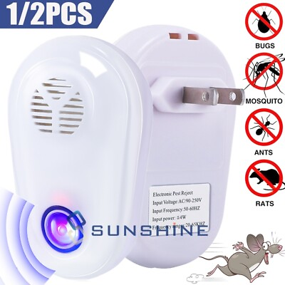 #ad Electronic Plug In Insect Repeller Ultrasonic Pest Rodent Cockroach Mice Rat Bug $16.99