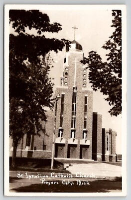 #ad St Ignatius Catholic Church Rogers City MI RPPC Michigan Postcard V27 $5.95