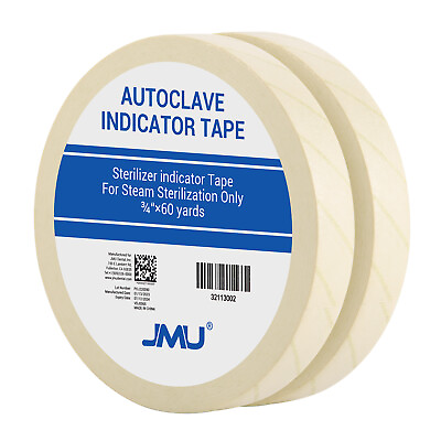 #ad JMU Dental Autoclave Tape Sterilization Indicates Tape 1 2quot; x 60Yd 3 4quot; x 60Yd $6.99