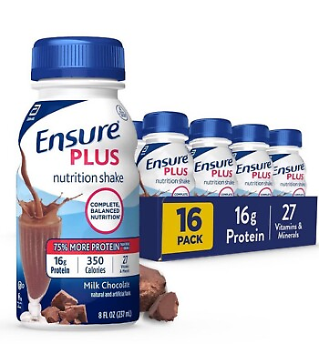 #ad Ensure Plus Nutrition Milk Chocolate Shake 8 fl.oz.16 pk 27 Vitamins amp; 16g Protn $54.95