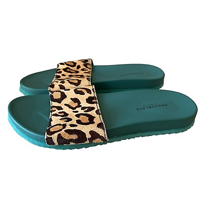 #ad Brandblack Pronto Superlux Leo Forest Leopard Calf Hair Sandal Size 7 $39.00