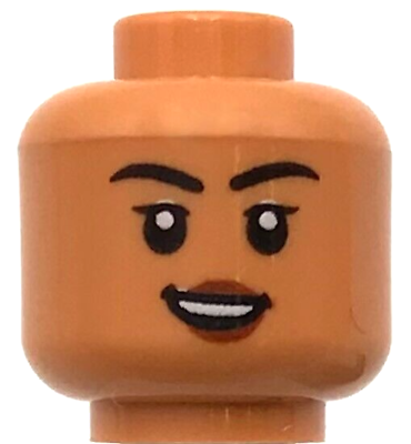 #ad Lego New Nougat Minifigure Head Dual Sided Female Black Eyebrows Piece $2.99