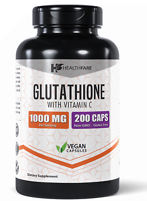 #ad Healthfare Glutathione 1000mg GSH L Glutathione Reduced 150 Capsules Antioxidant $13.29