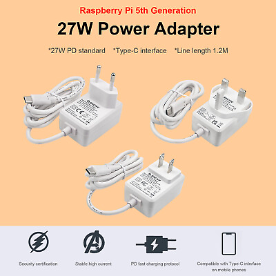 #ad #ad Power Adapter Raspberry Pi 5 USB C Interface 27W Power 5V5A Full Current $999.00