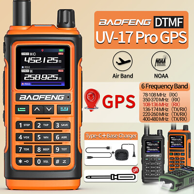 #ad Baofeng UV 17 Pro GPS Walkie Talkie Air Band 999CH Copy Frequency NOAA Ham Radio $46.59