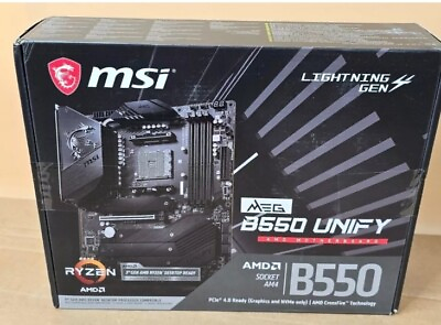 #ad MSI MEG B550 Unify Gaming Motherboard AMD AM4 DDR4 PCIe 4.0 SATA 6Gb s Dual $139.00