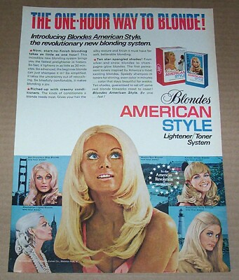 #ad 1970 print ad Alberto Culver Blondes American Style hair color GIRL advertising $6.99