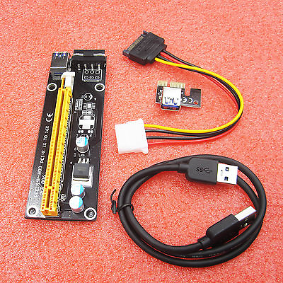 #ad USB 3.0 Pcie PCI E Express 1x To 16x Extender Riser Card Adapter Power Cable $4.31