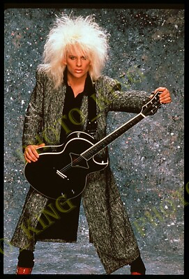 #ad 1988 POISON Glam C.C. DeVille Guitar ORIGINAL 35MM Slide FREE SCAN PO29 $99.99