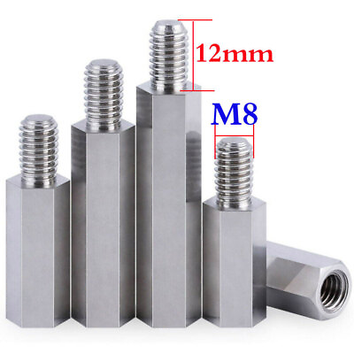 #ad M8 12mm Male Female Stainless Steel Hex Column Standoff Support Spacer Pillar $8.48