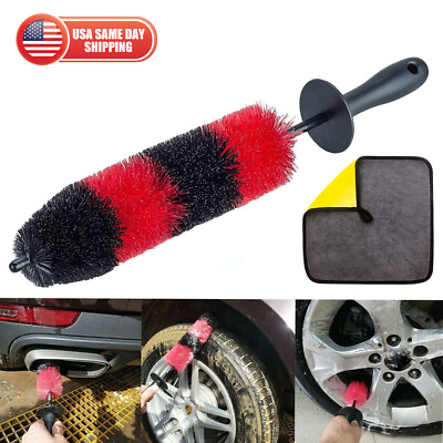 #ad 18quot; Long Wheel Pro Brush Car Bendable Wash Tool Cleaning Brush Tire Rims Spokes $8.99