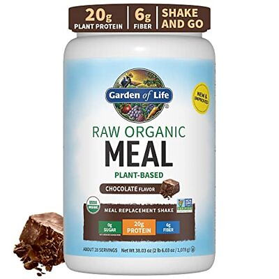 #ad Garden of Life Meal Replacement Chocolate Powder 28 Servings Organic Raw Plant $61.29