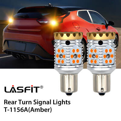 #ad LASFIT 1156 LED 3000K Amber Rear Turn Signal Light Anti Hyper Flash Ultra Bright $38.99