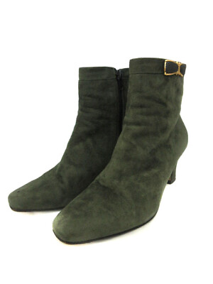 #ad Bally Boots Short Leather Ribbon Green Hn Women#x27;S $75.78